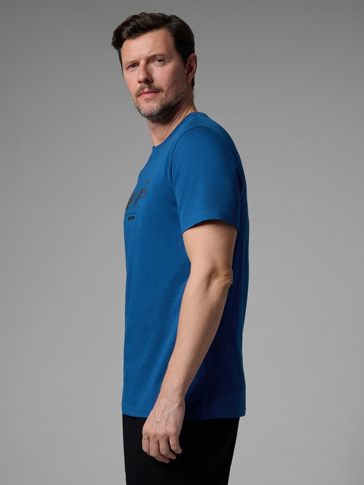 T-shirt regular z nadrukiem męski 4FIVO x Robert Lewandowski - czarny