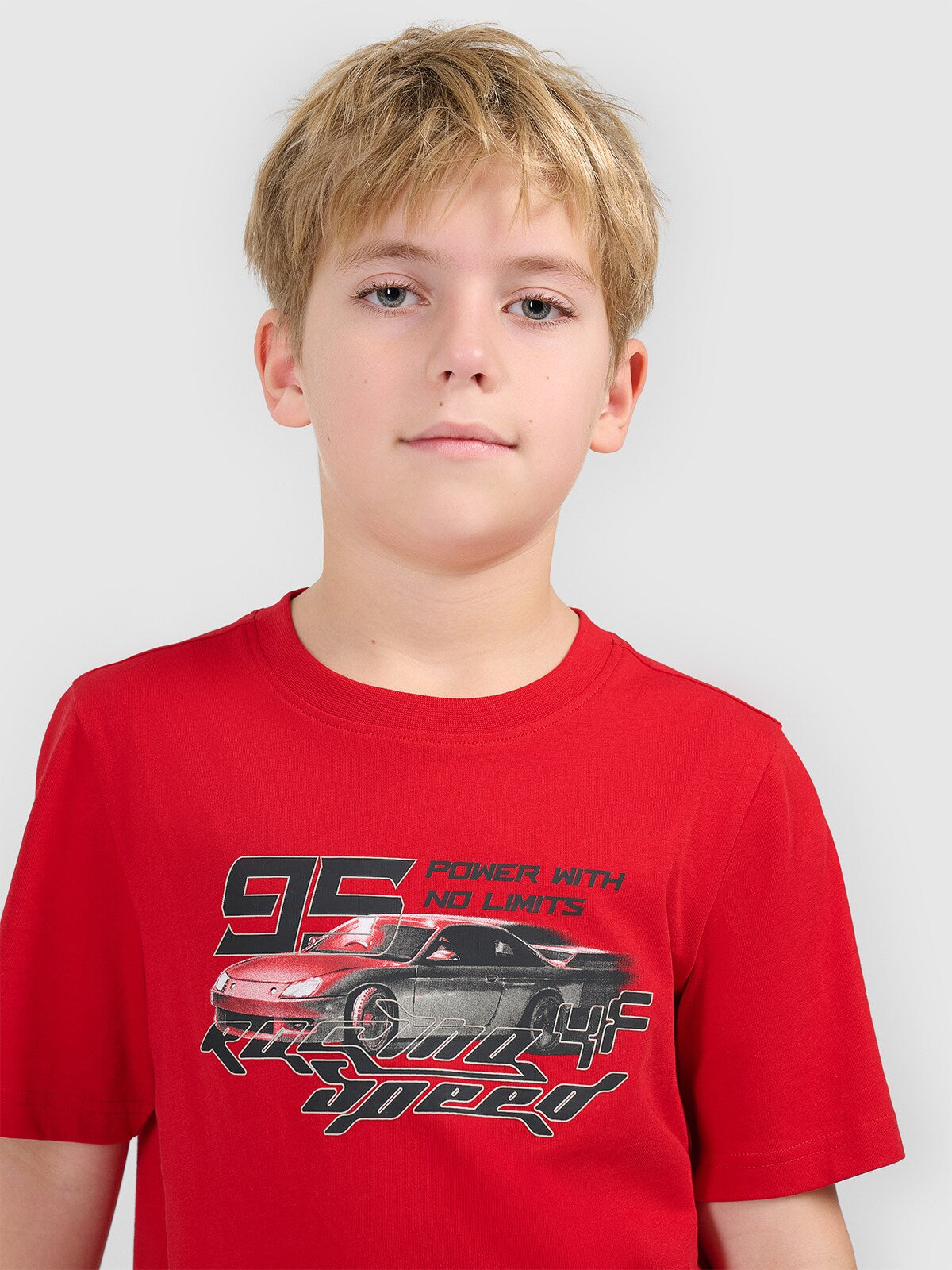 T-shirt regular z nadrukiem chłopięcy - czerwony