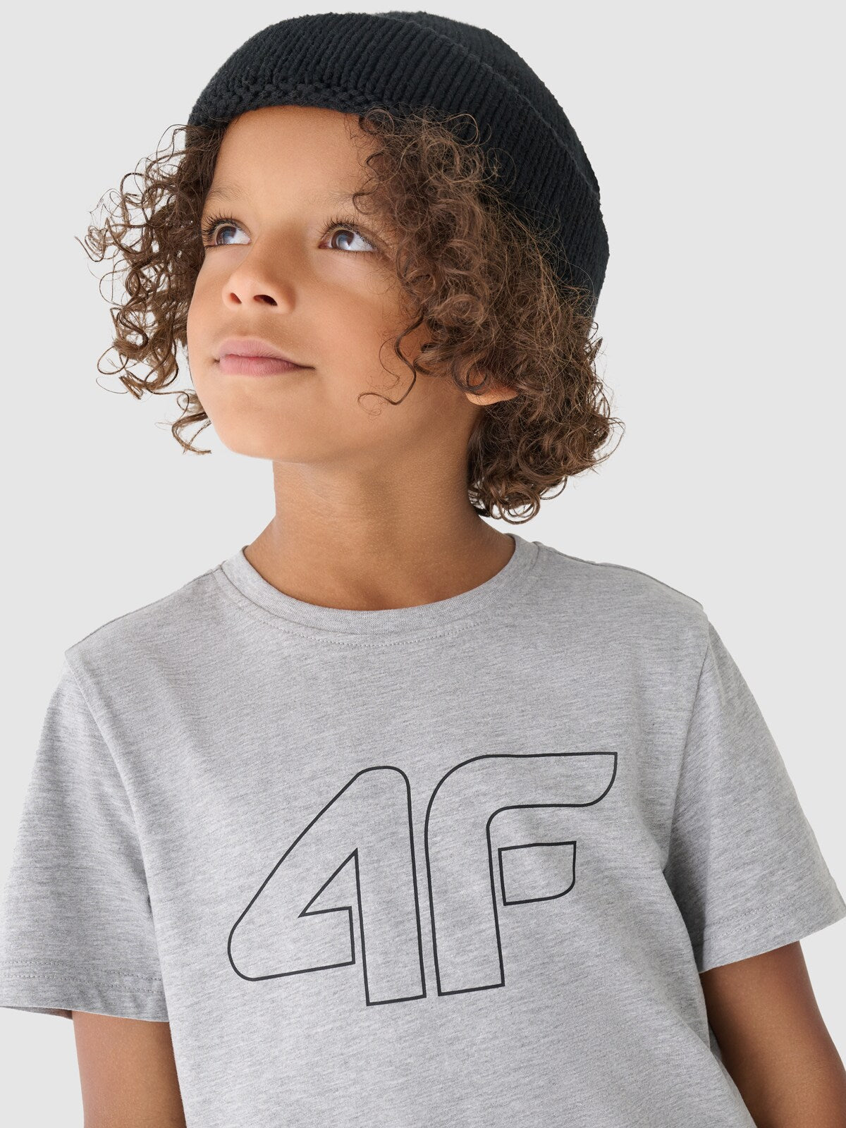 T-shirt z nadrukiem chłopięcy - szary