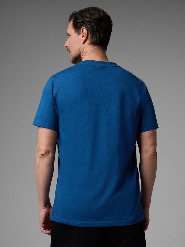 T-shirt regular z nadrukiem męski 4FIVO x Robert Lewandowski - czarny