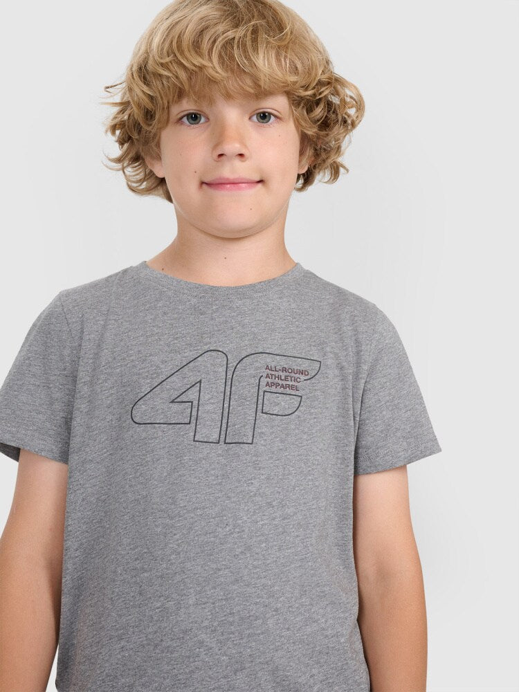 T-shirt regular z nadrukiem chłopięcy - czarny