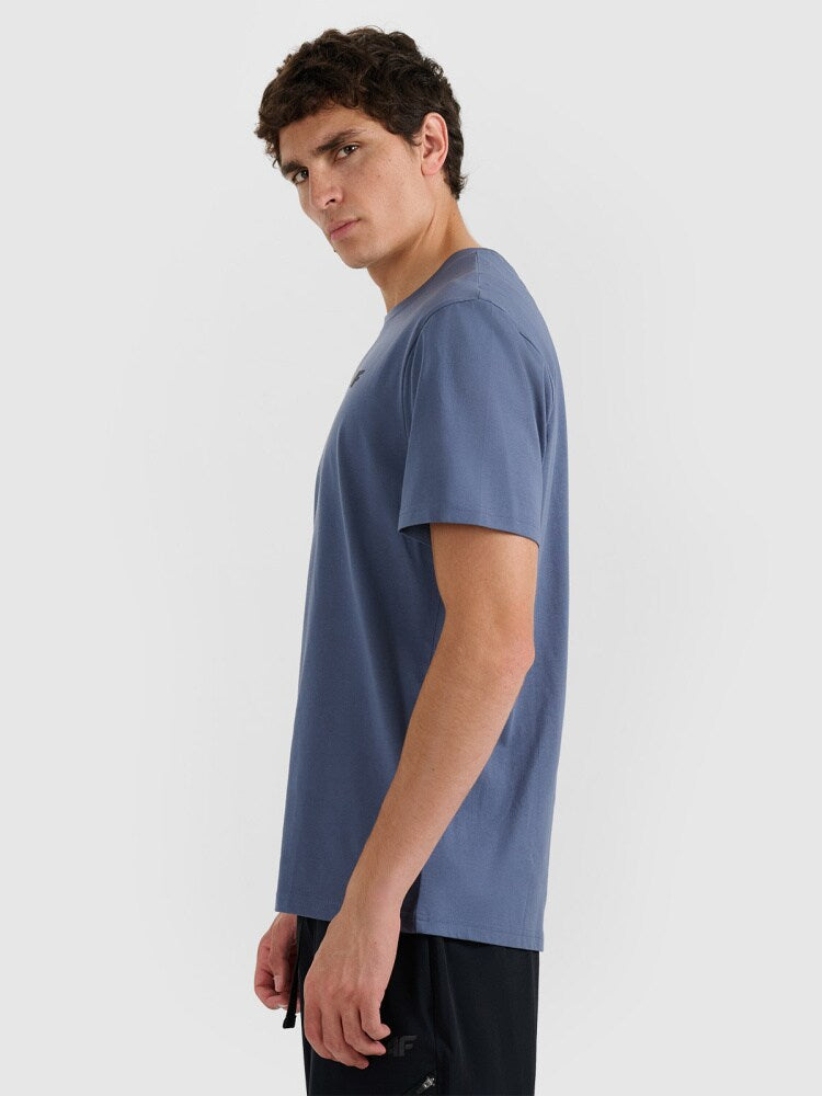 T-shirt regular gładki męski - czarny