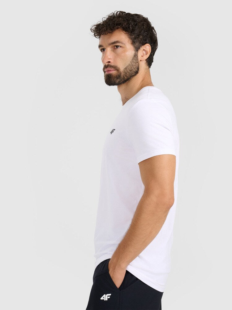 T-shirt slim gładki męski - czarny