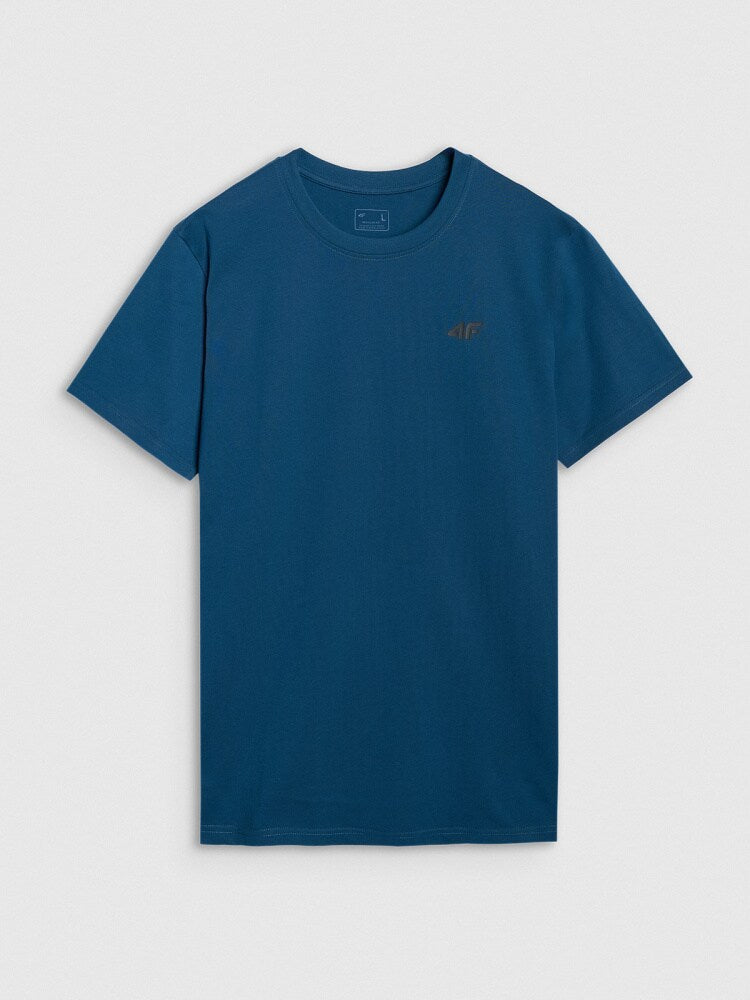 T-shirt regular gładki męski - szary