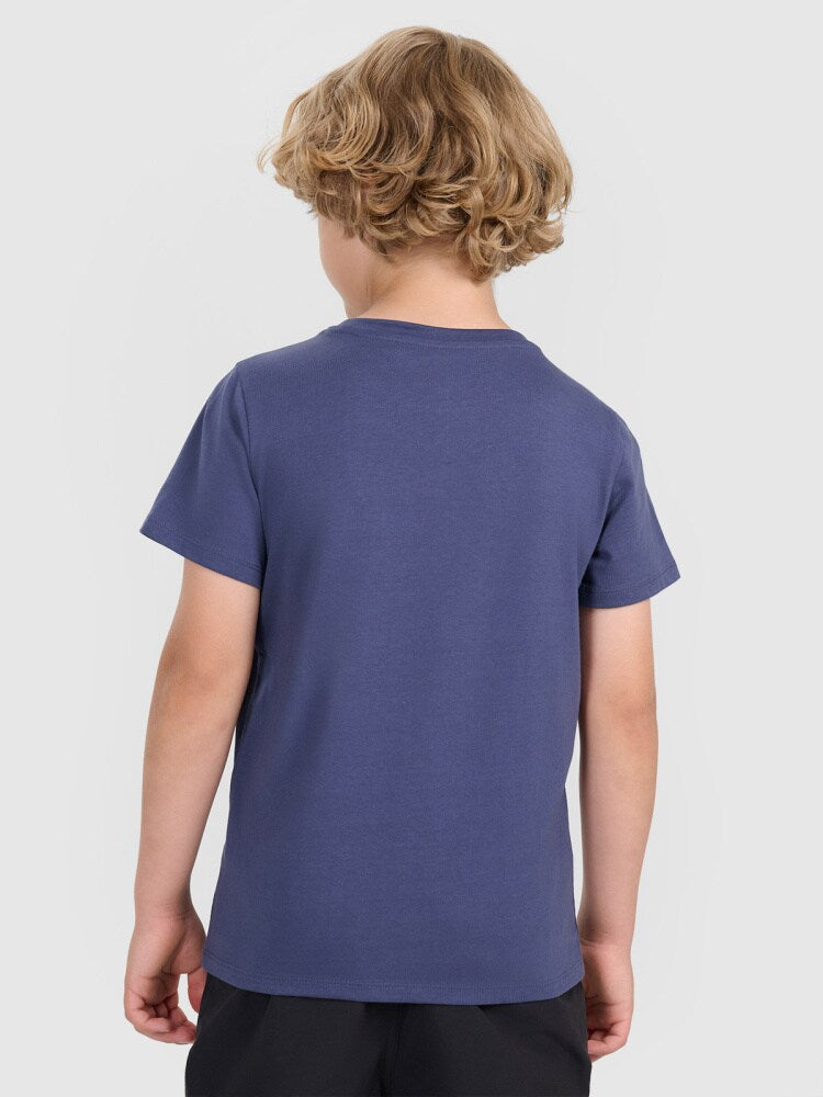 T-shirt regular z nadrukiem chłopięcy - czarny