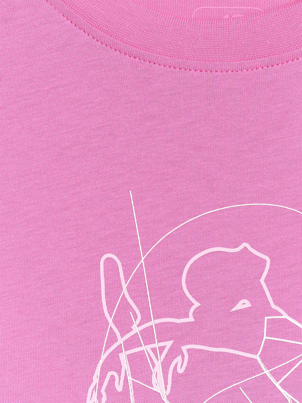 T-shirt oversize z nadrukiem dziewczęcy - różowy