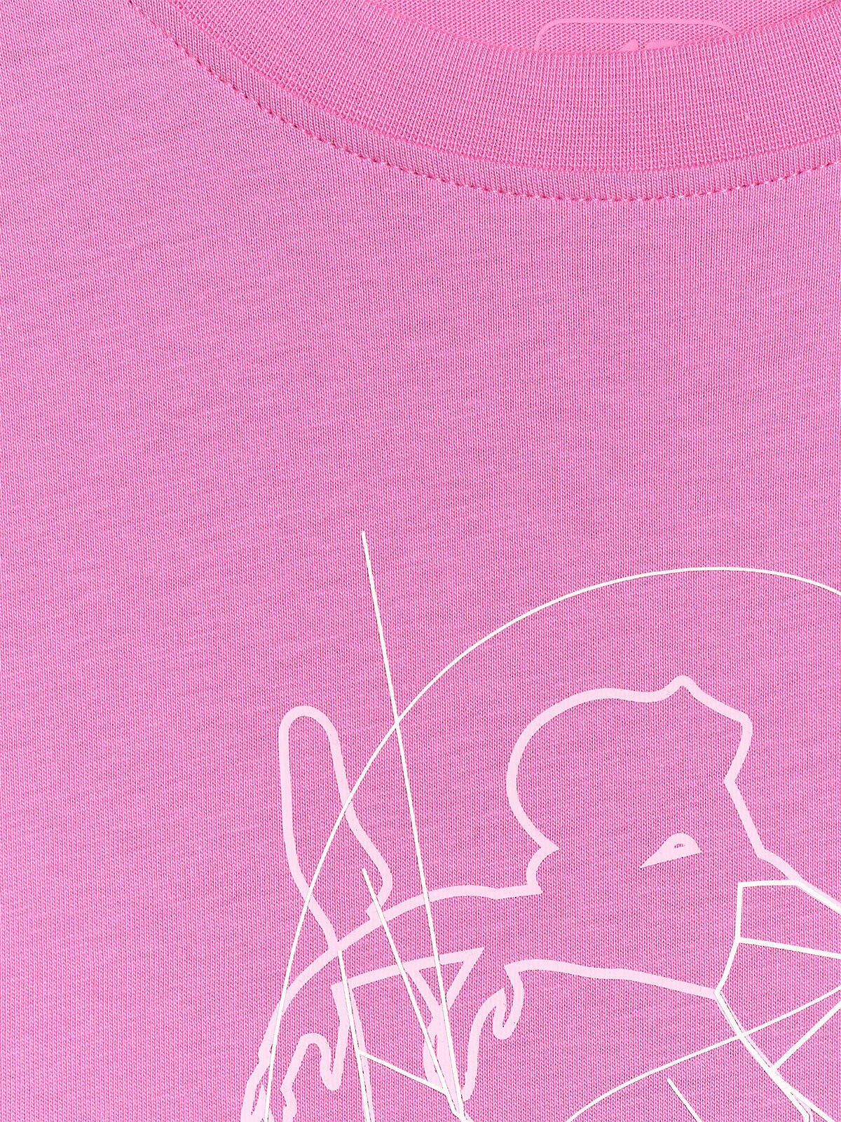 T-shirt oversize z nadrukiem dziewczęcy - różowy