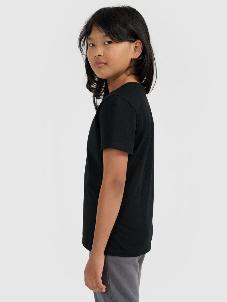 T-shirt regular gładki dziewczęcy - biały