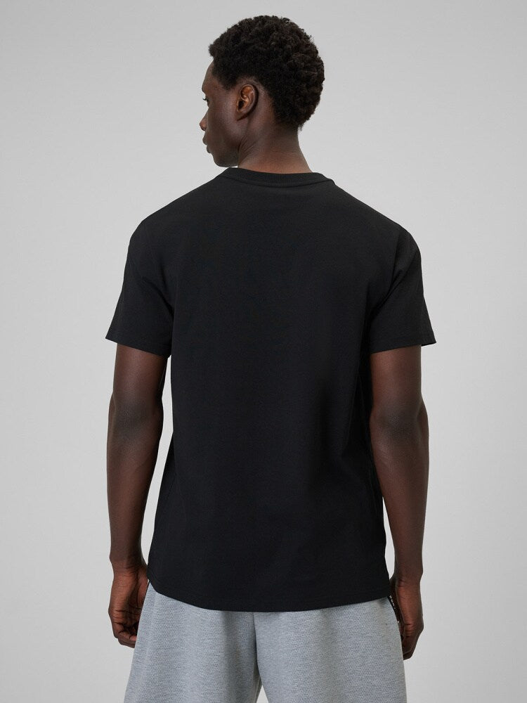 T-shirt regular z nadrukiem męski - niebieski
