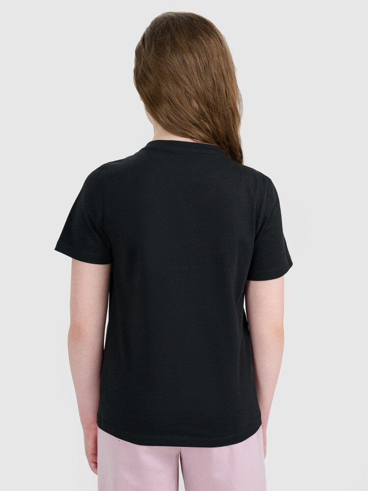 T-shirt regular z nadrukiem dziewczęcy - czarny