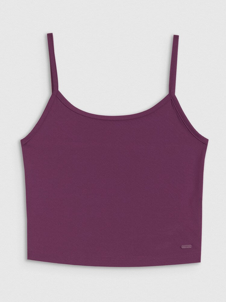 Crop-top slim damski - fioletowy