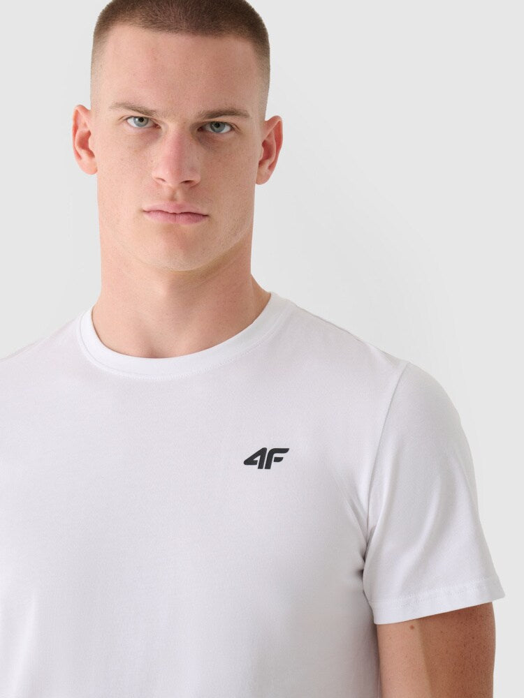 T-shirt regular gładki męski - biały