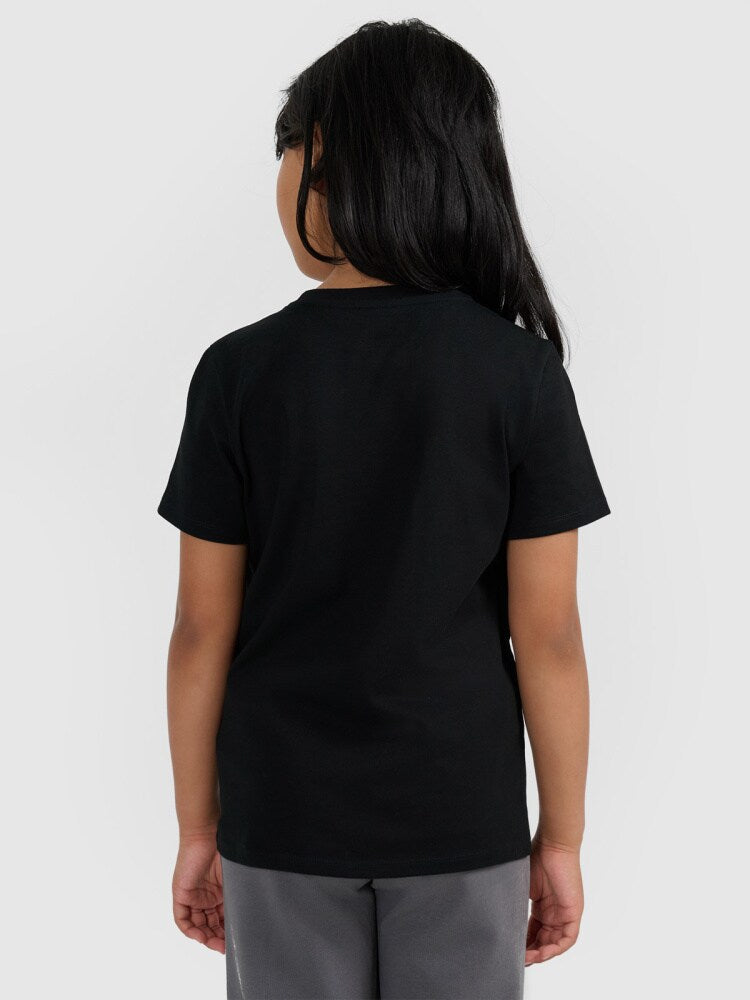T-shirt regular gładki dziewczęcy - biały