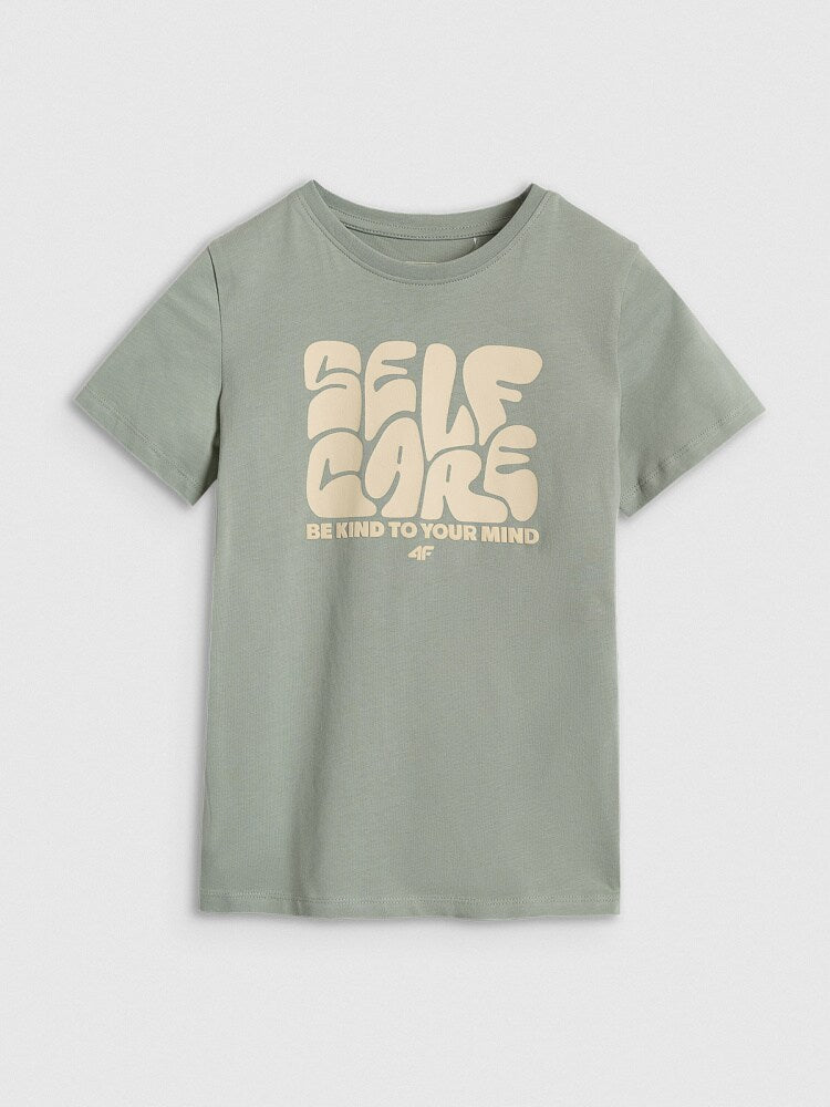 T-shirt regular z nadrukiem chłopięcy - oliwkowy