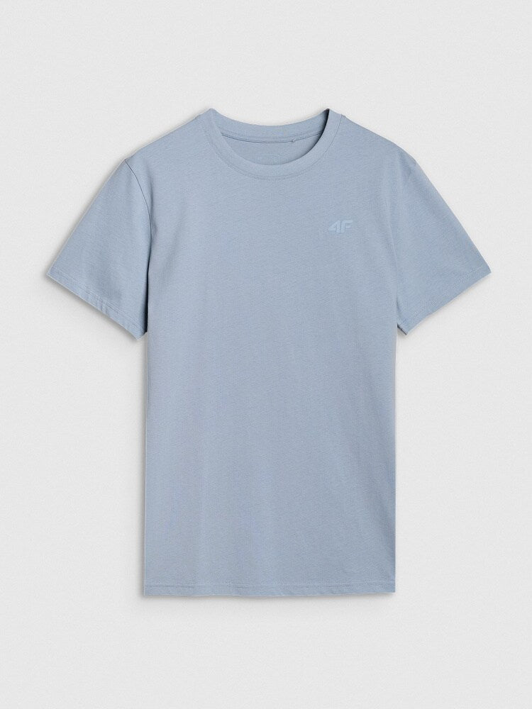 T-shirt regular gładki męski - beżowy