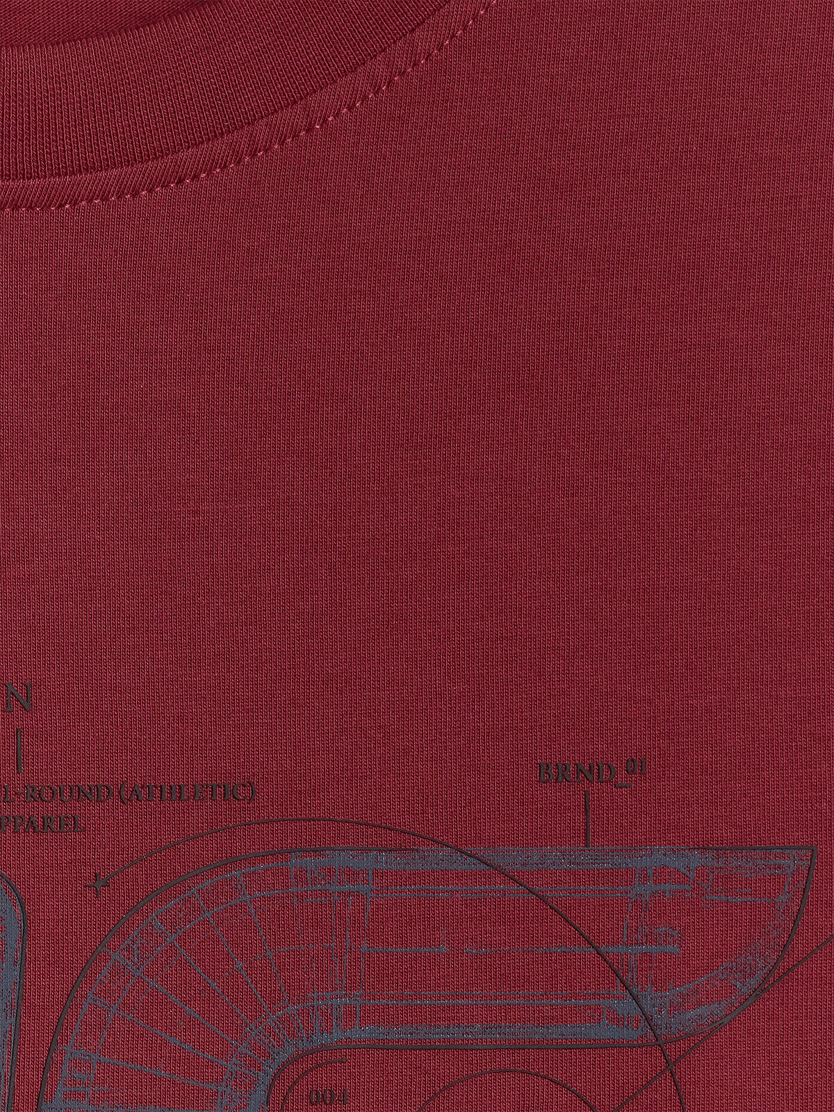 T-shirt regular z nadrukiem męski - czerwony