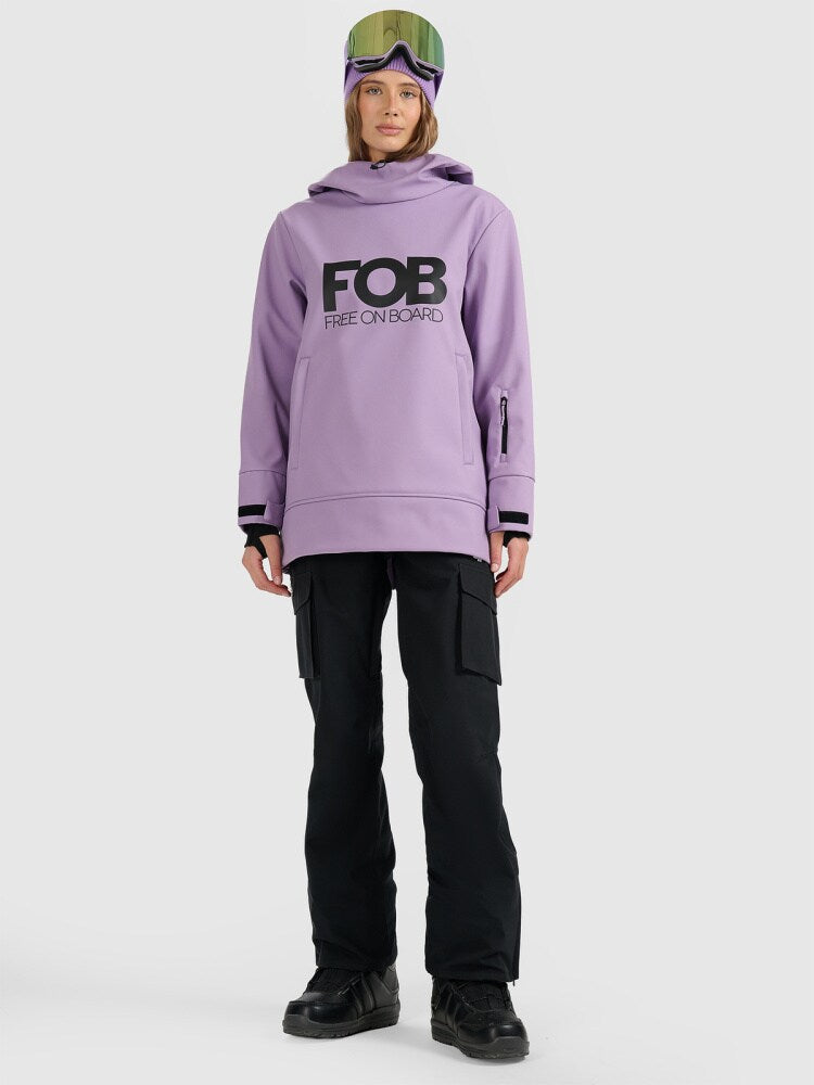 Kurtka snowboardowa z softshellu membrana 5000 damska - fioletowa