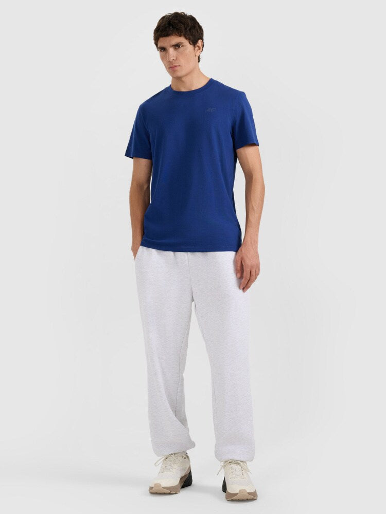 T-shirt regular gładki męski (2-pack) - czarny
