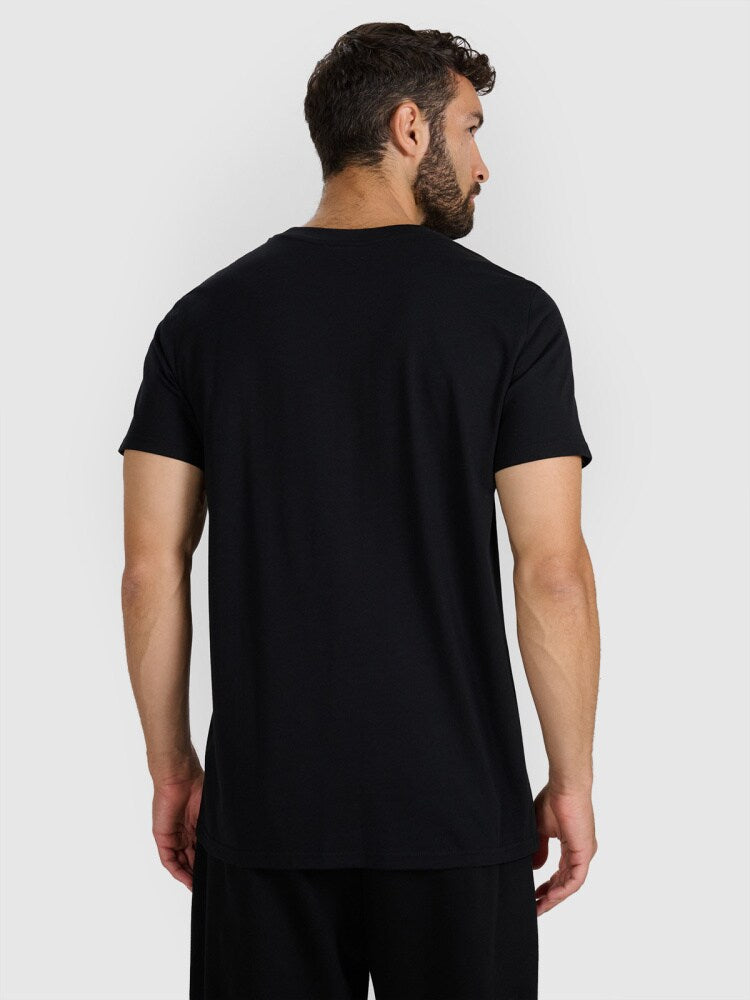 T-shirt regular z nadrukiem męski - biały