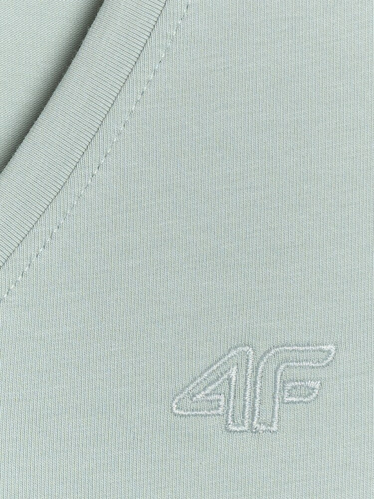 T-shirt slim gładki damski - czarny