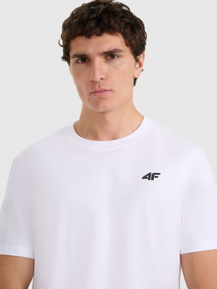 T-shirt regular gładki męski - czarny