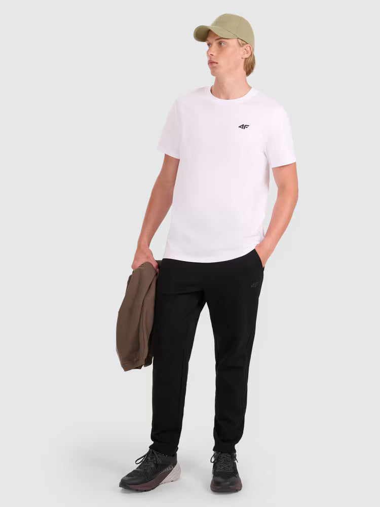 T-shirt regular gładki męski - szary
