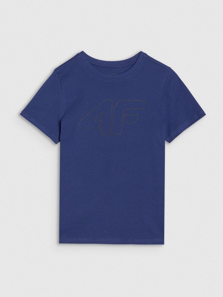 T-shirt z nadrukiem chłopięcy - granatowy