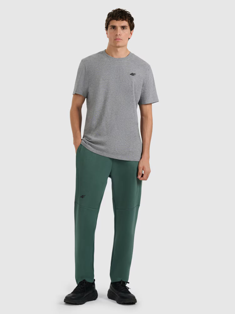 T-shirt regular gładki męski - czarny