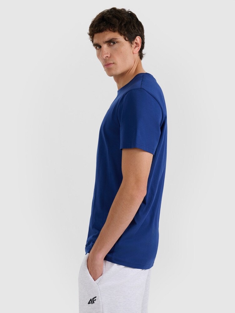 T-shirt regular gładki męski (2-pack) - czarny