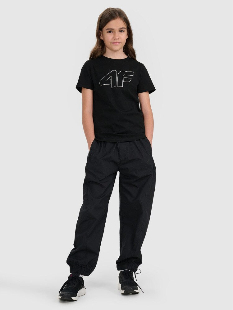 T-shirt regular z nadrukiem dziewczęcy - czarny