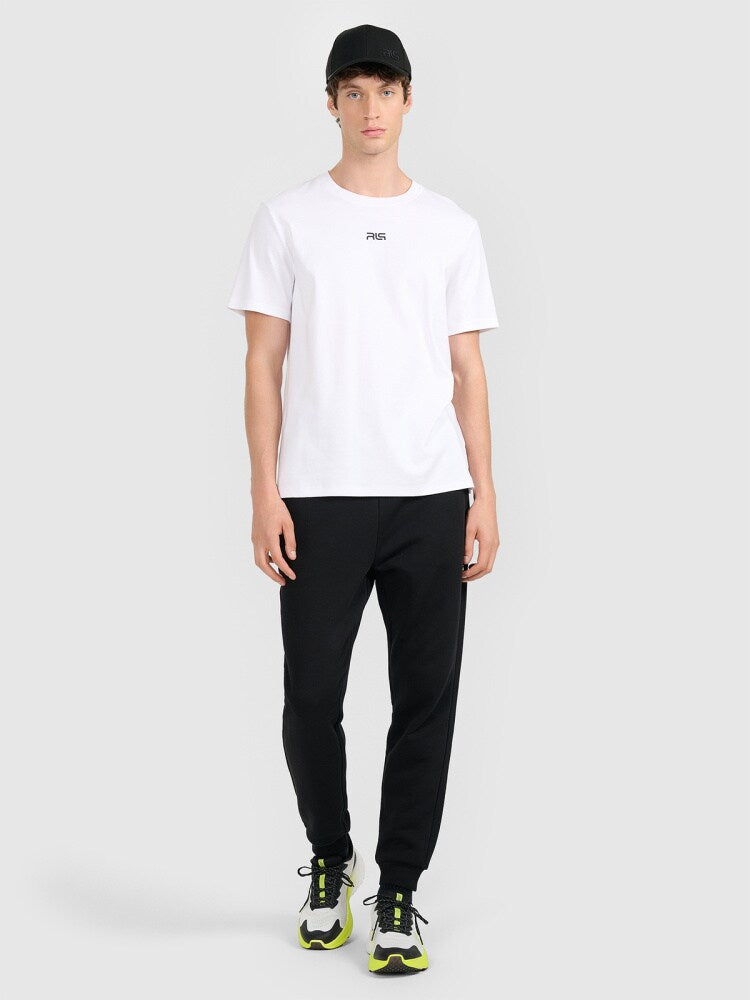 T-shirt regular z nadrukiem męski FIVO x Robert Lewandowski - biała