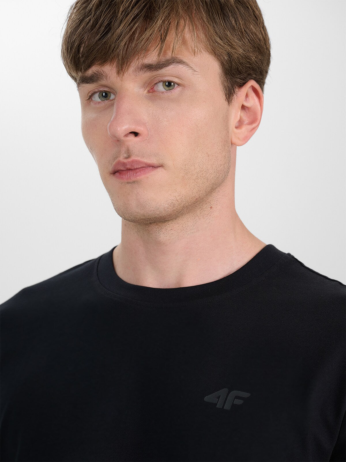 T-shirt regular gładki męski - szary