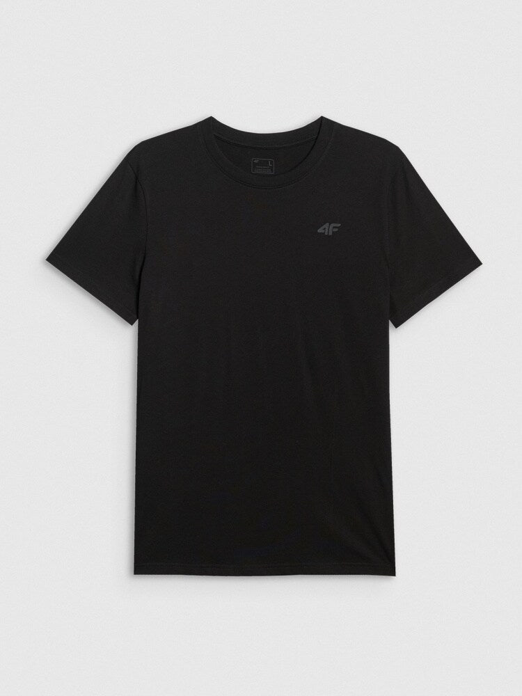 T-shirt regular gładki męski (2-pack) - czarny