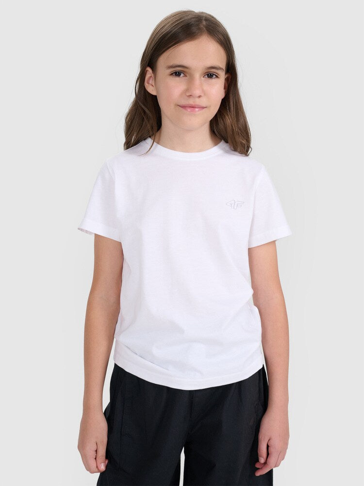T-shirt regular gładki (2-pack) dziecięcy - multikolor