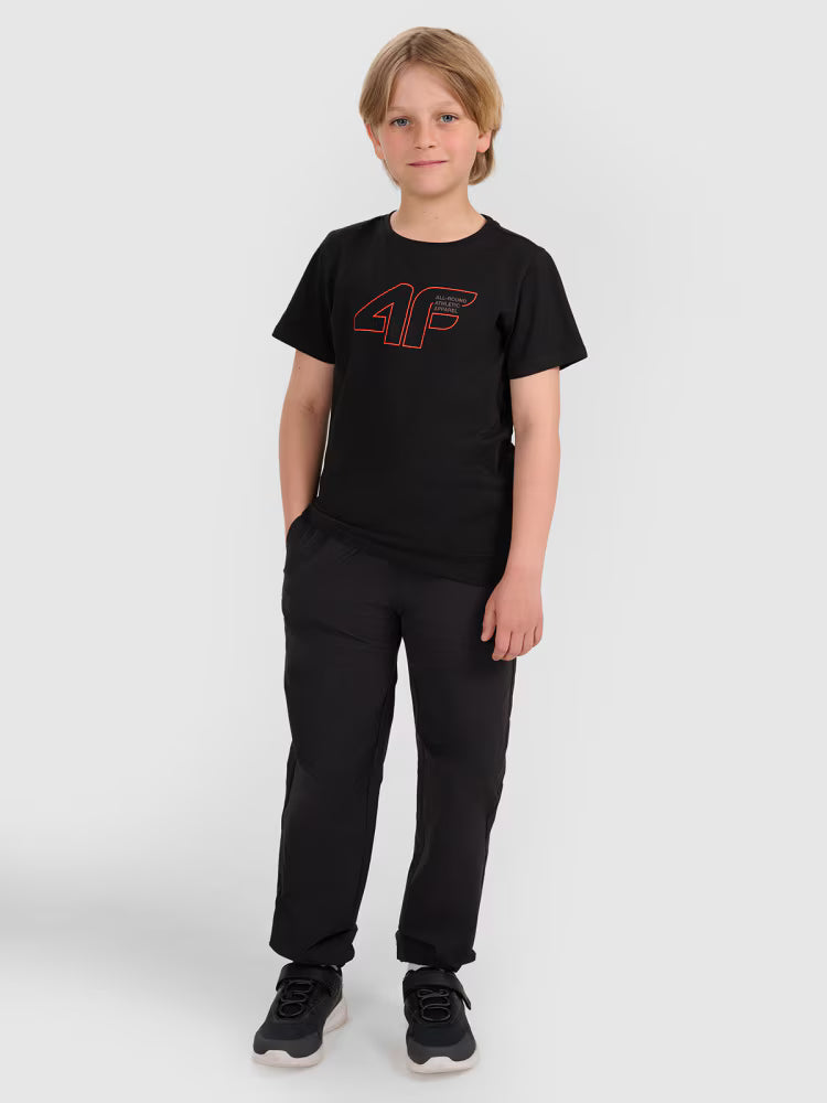 T-shirt regular z nadrukiem chłopięcy - czarny