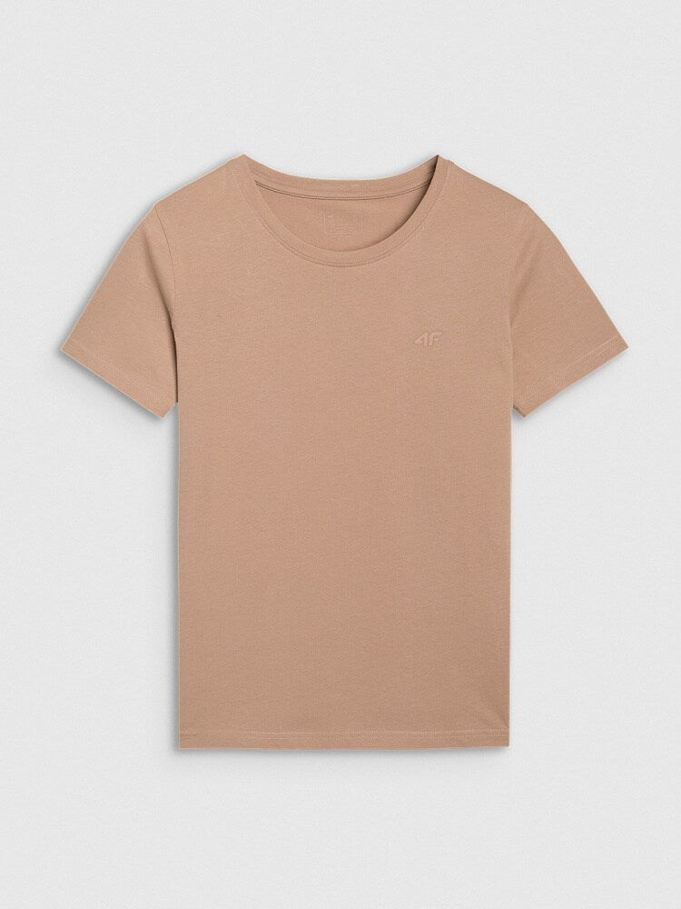 T-shirt regular gładki damski - czarny