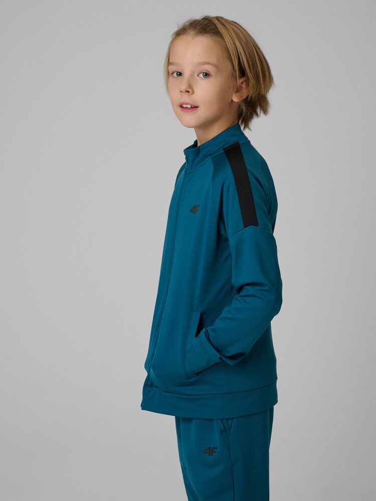 Bluza sportowa regular bez kaptura chłopięca - turkusowa