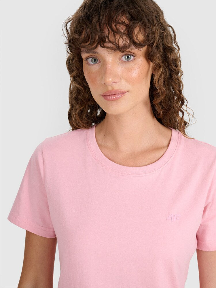 T-shirt regular gładki damski - czarny