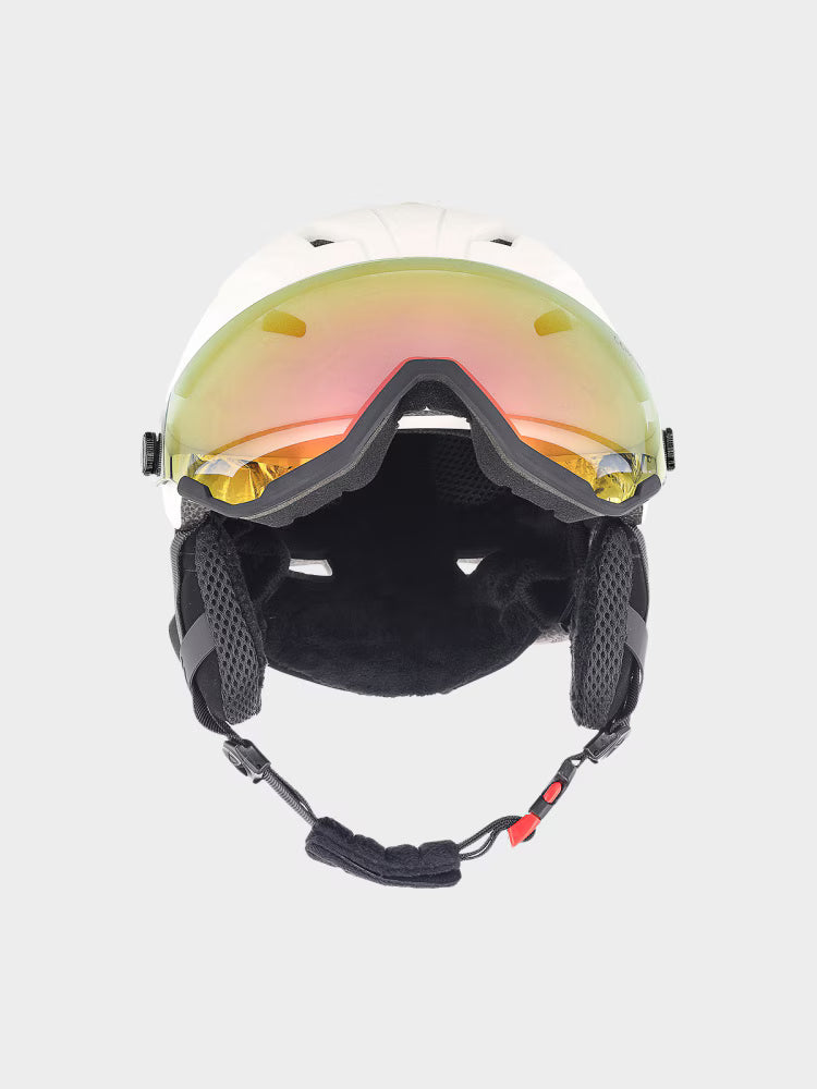 Kask narciarski z goglami uniseks - szary