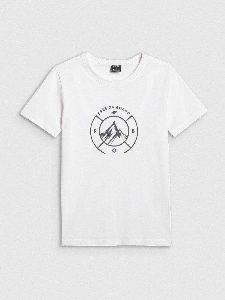 T-shirt regular z nadrukiem damski - zielony