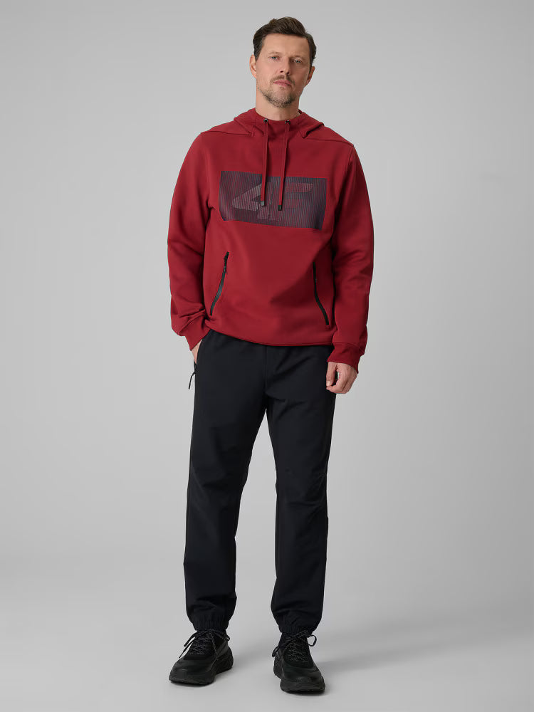 Bluza dresowa regular z kapturem męska - granatowa
