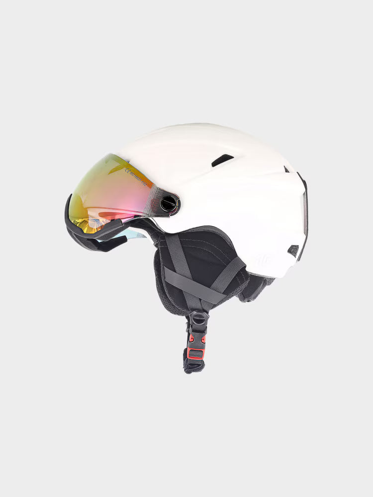 Kask narciarski z goglami uniseks - szary