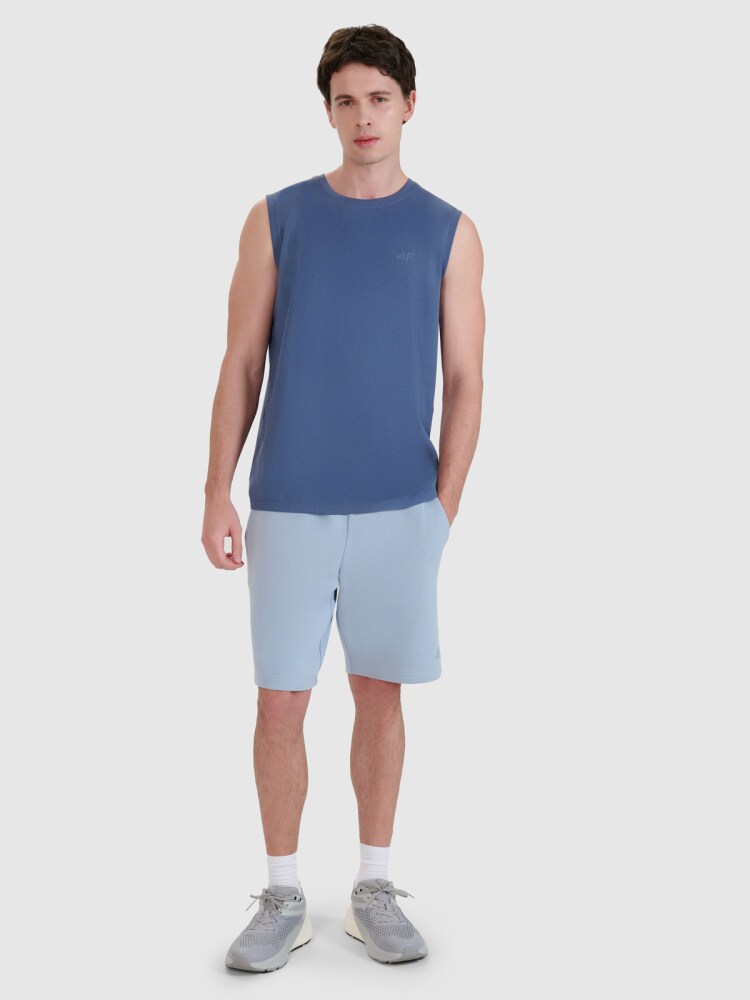 Tank top regular gładki męski - biały