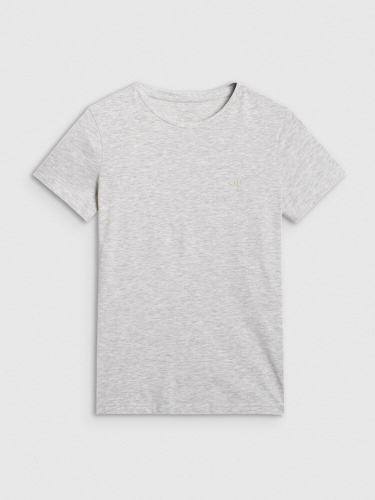 T-shirt slim gładki damski - granatowy