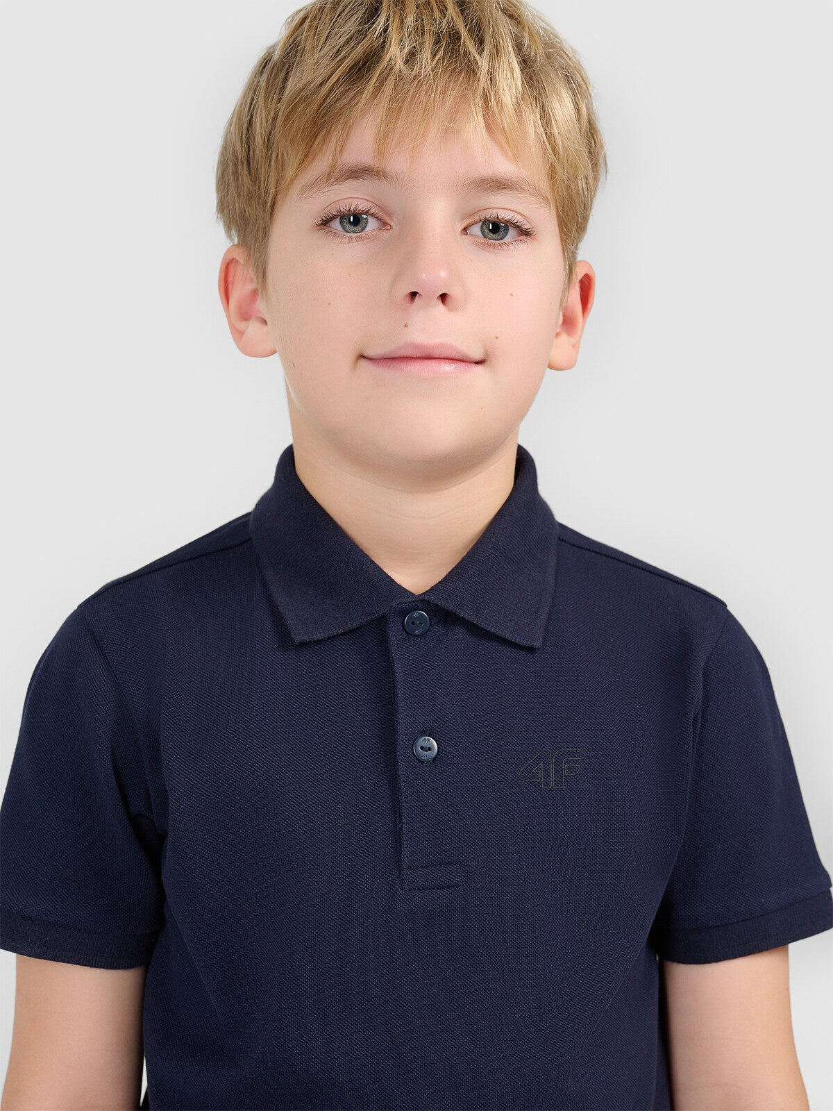 Koszulka polo regular chłopięca - granatowa