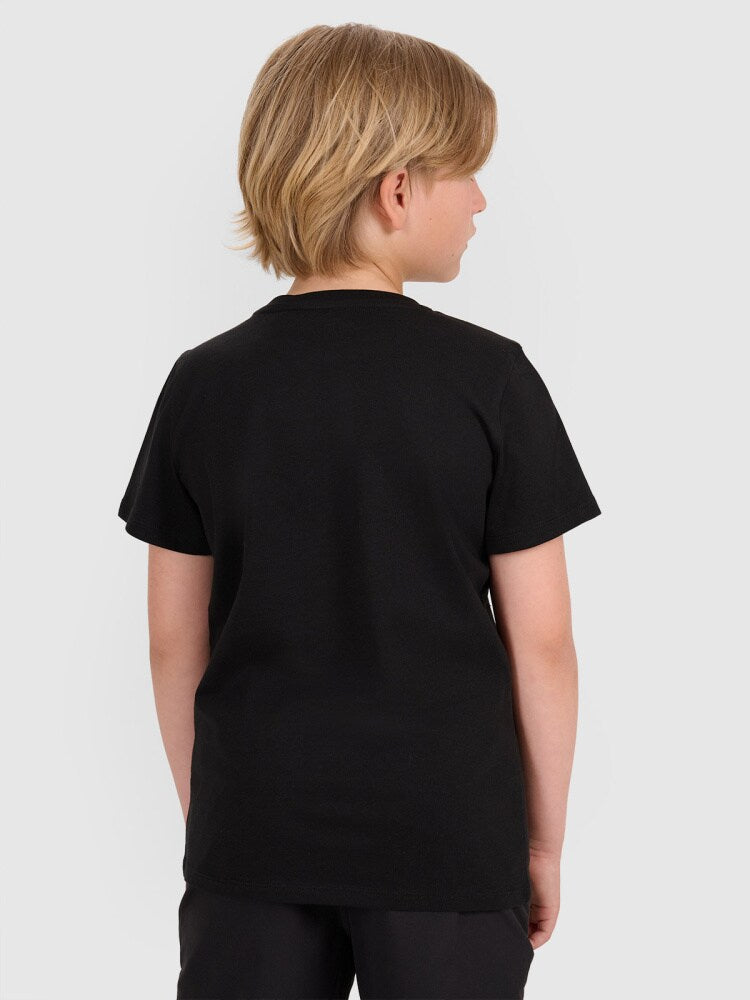 T-shirt regular z nadrukiem chłopięcy - czarny