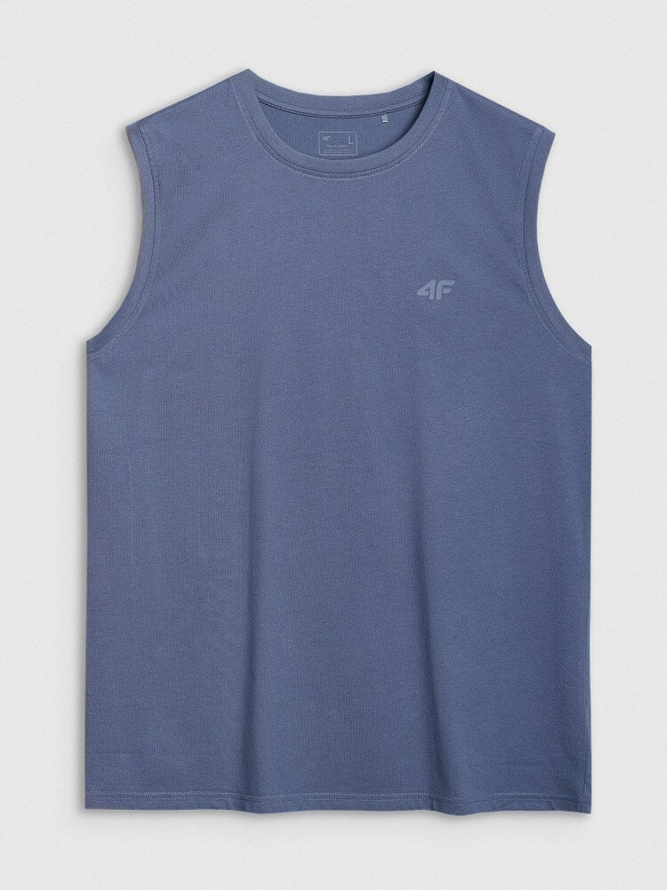 Tank top regular gładki męski - biały