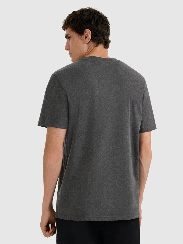 T-shirt regular gładki męski - czarny