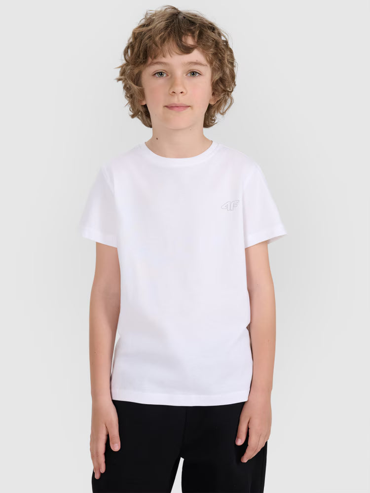 T-shirt regular gładki (2-pack) dziecięcy - multikolor
