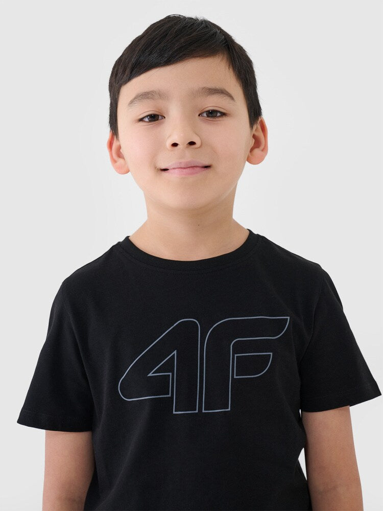 T-shirt z nadrukiem chłopięcy - granatowy
